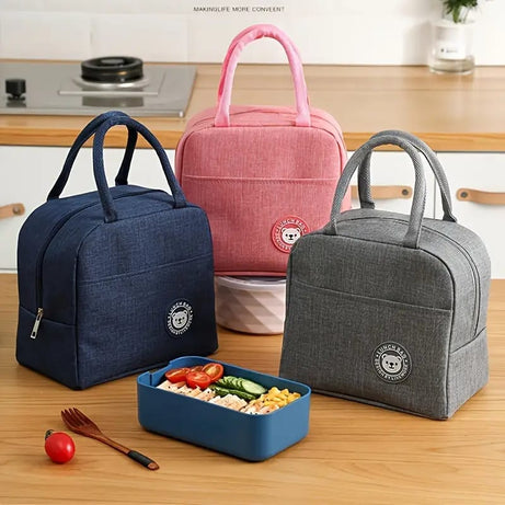 Portable Universal Fit Water Resistant Thermal Insulated Oxford Fabric Lunch Bag Tote with Thickened Design for Outdoor Use