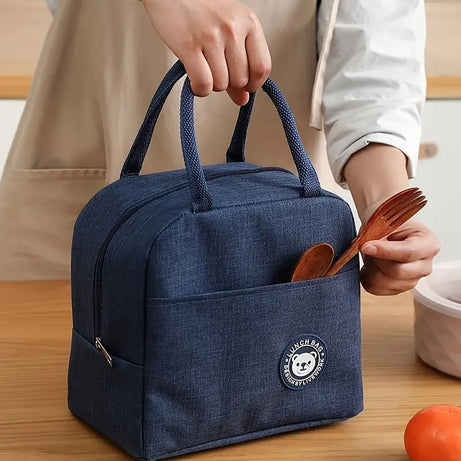 Portable Universal Fit Water Resistant Thermal Insulated Oxford Fabric Lunch Bag Tote with Thickened Design for Outdoor Use