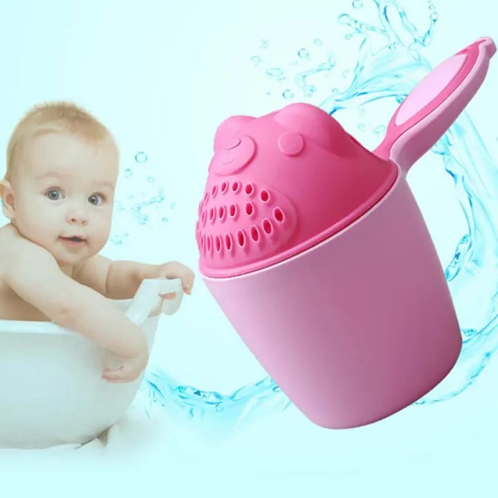 Cartoon Shaped Baby Bath Mug Shower and Holder