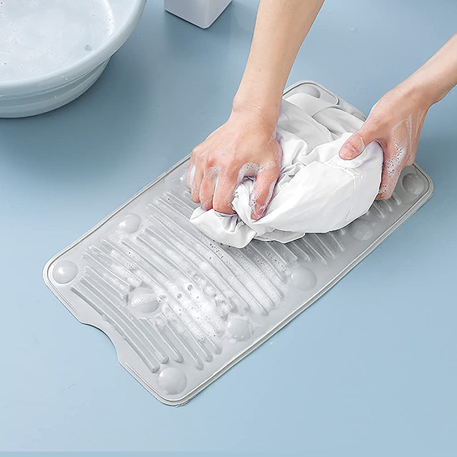 Portable Silicone Non Slip Foldable Laundry Pad Washboard Mat with Suction Cup For Home and Outdoor Use