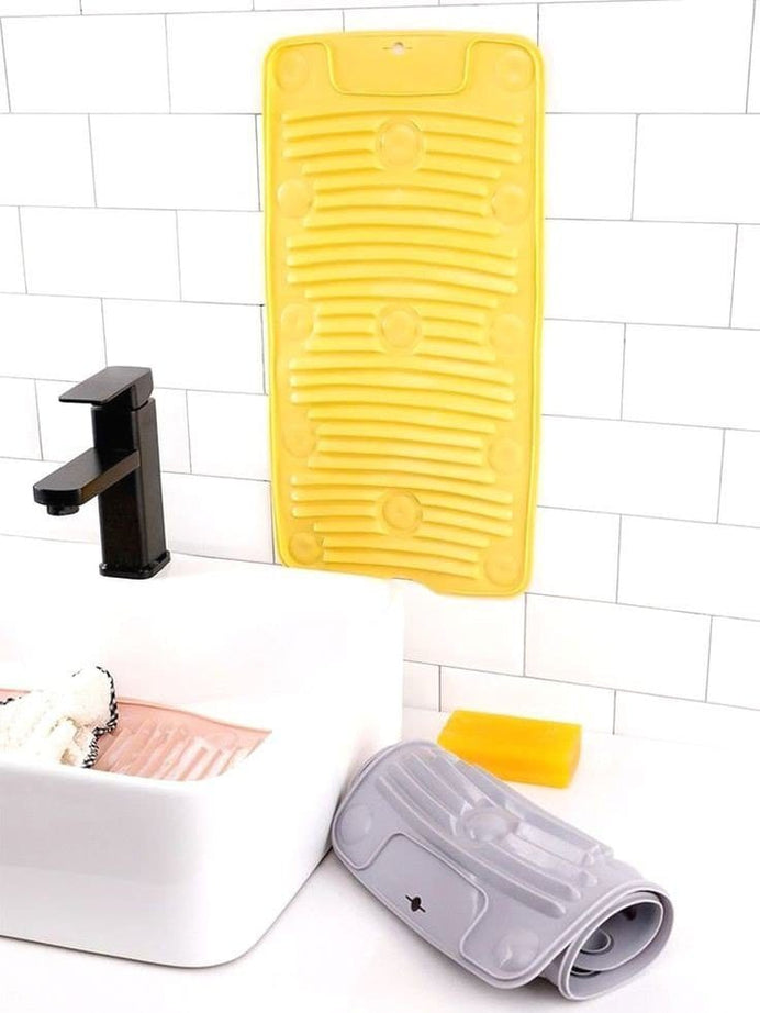 Portable Silicone Non Slip Foldable Laundry Pad Washboard Mat with Suction Cup For Home and Outdoor Use
