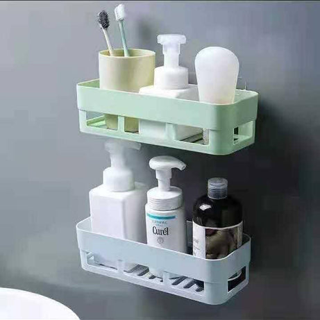(Pack of 3) Multipurpose Bathroom and Kitchen Shelf Wall Holder Storage Rack