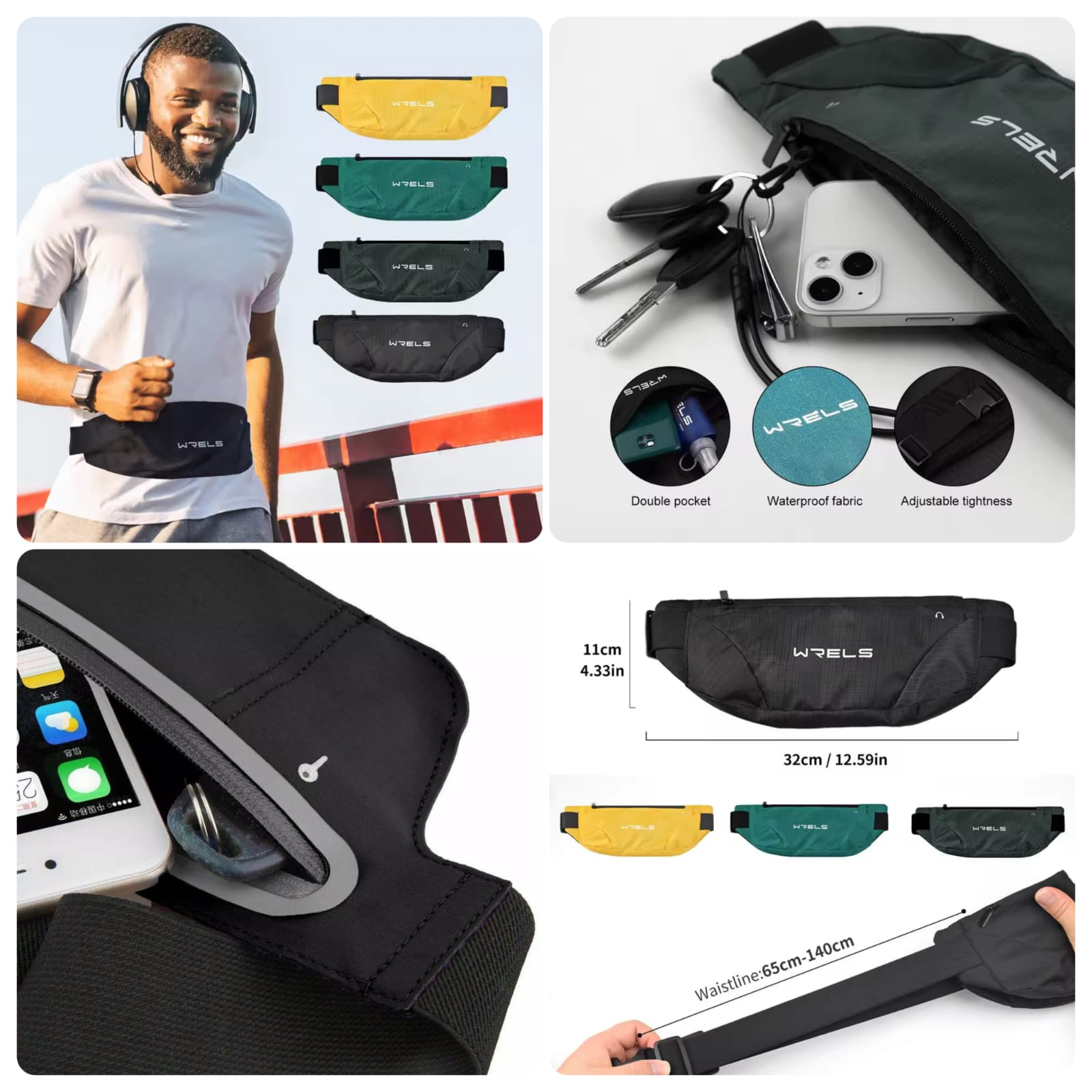 Outdoor Single Zipper Fitness Running Waist Pack Belt Bag For Men and Women