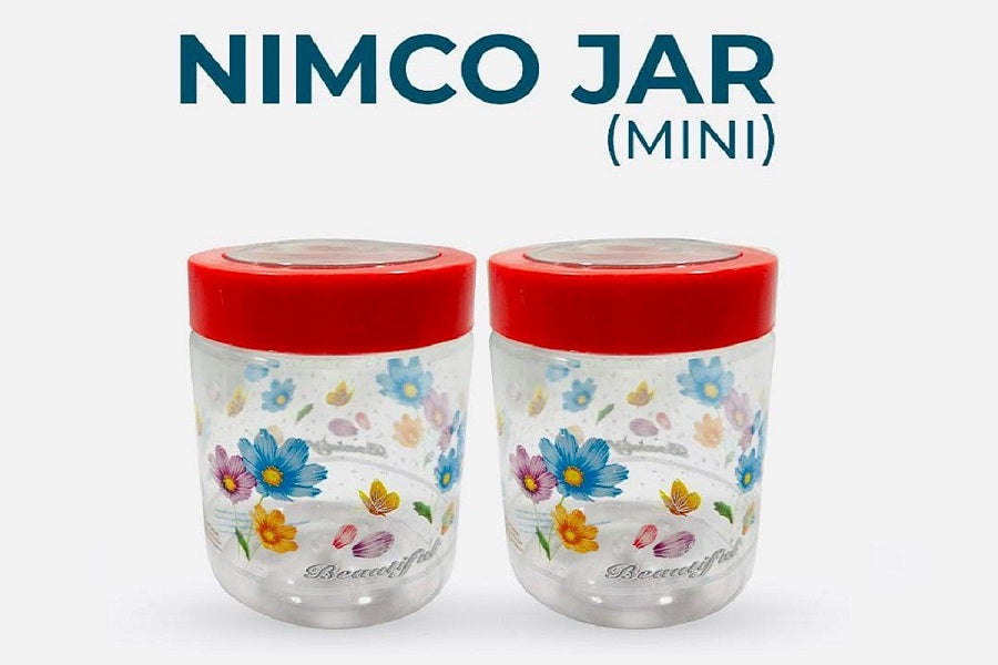 (Pack of 4) Plastic Mini Nimco Jar Storage Box For Home and Outdoor Use