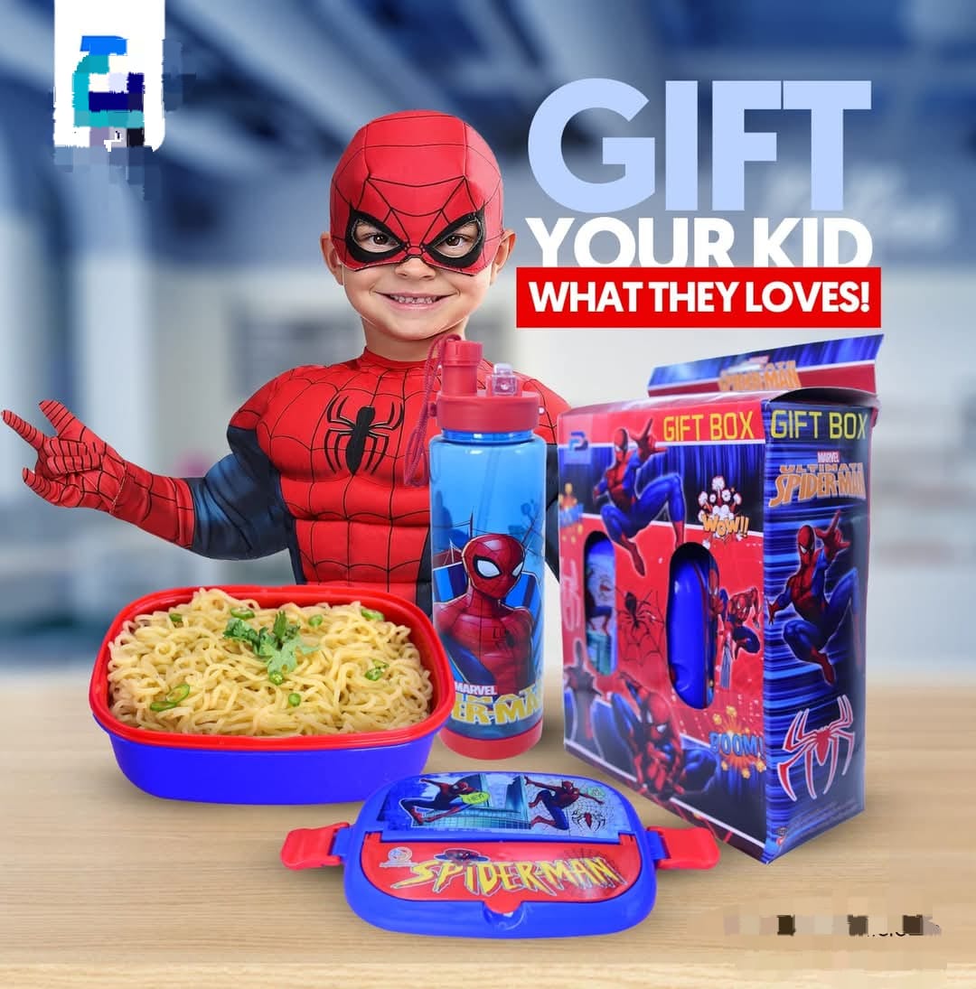 2 in 1 Kids Gift Box with Lunch Box and Water Bottle Set For Boys and Girls