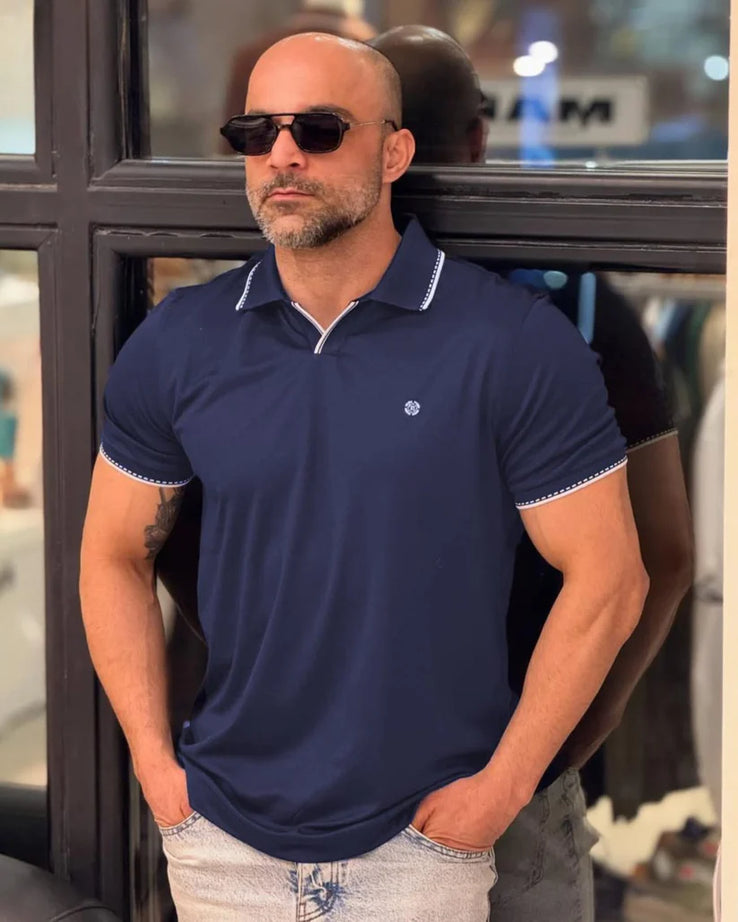 Accent Cotton Polo – NAVY BLUE