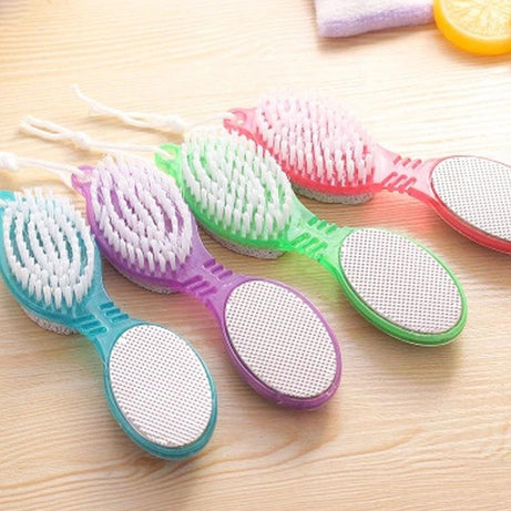 Pack of 2 – 4 in 1 Foot Scrubber | Pedicure Tool with Pumice, Brush, File & Buffer | Smooth Heels at Home