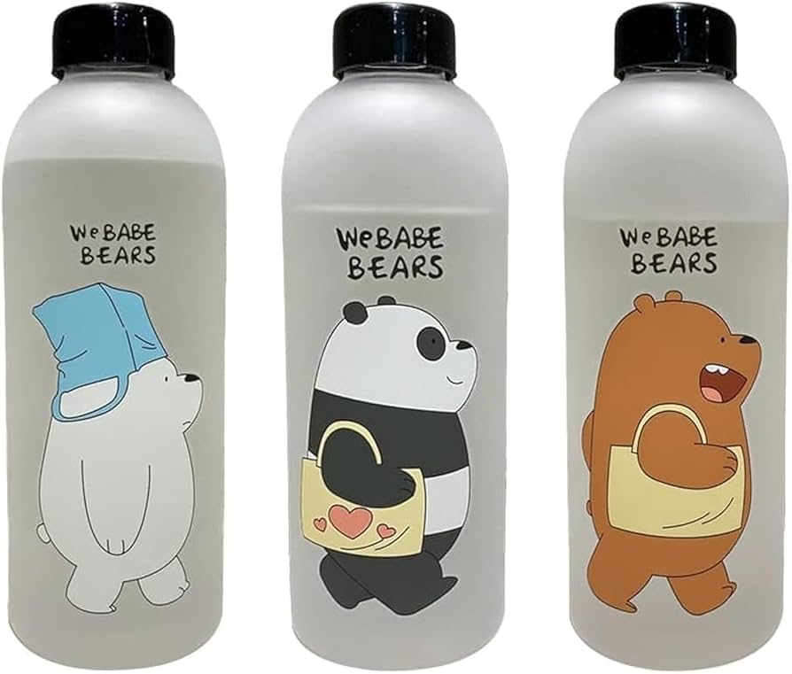 We Babe Bears Water Bottle – Cute Cartoon Bottle | BPA-Free, Leakproof & Durable