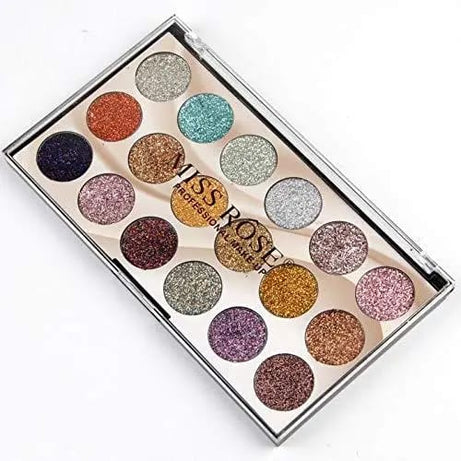 MISS ROSE 18-Color Sequin Glitter Eyeshadow Palette