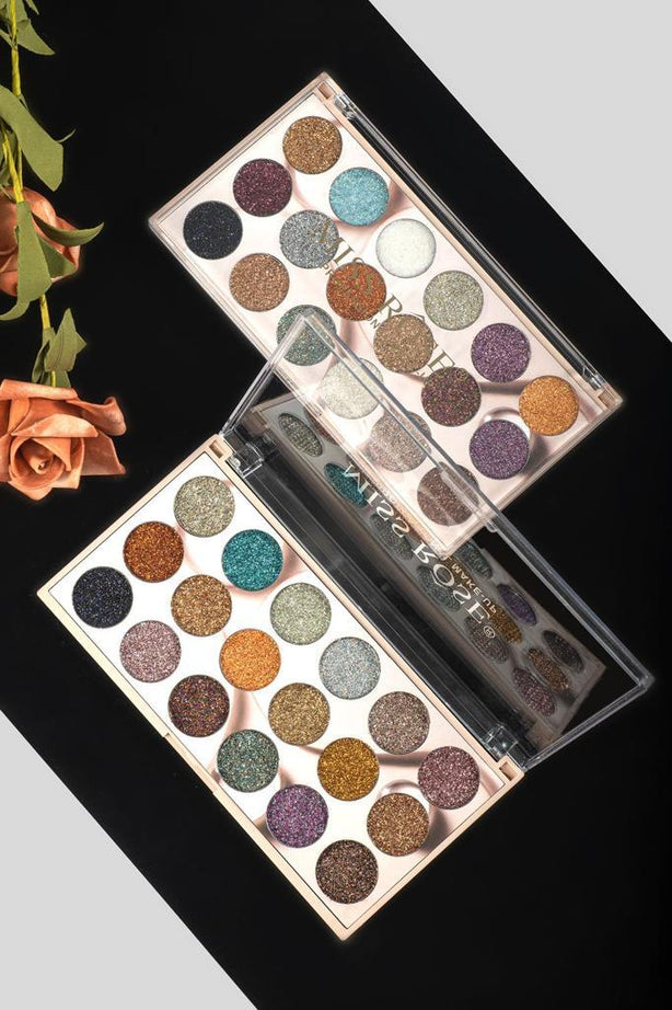 MISS ROSE 18-Color Sequin Glitter Eyeshadow Palette