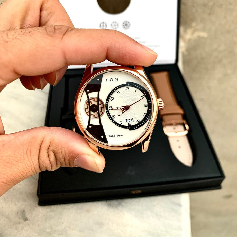 TOMI Face Gear Gentleman Edition Dual Strap Watch