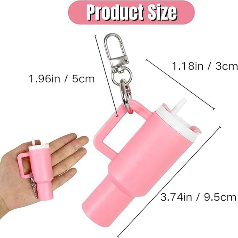 Mini Stanley Style Tumbler Keychain with Mini Storage