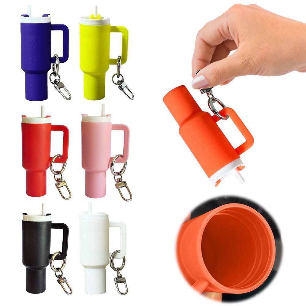 Mini Stanley Style Tumbler Keychain with Mini Storage