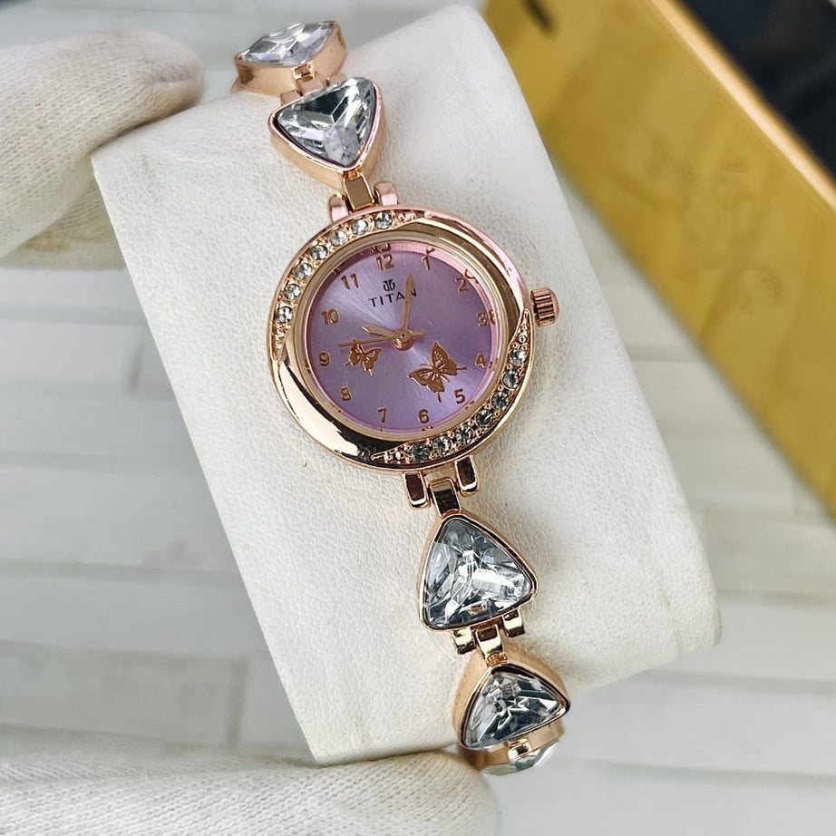 Women’s Titn Butterfly Diamond Watch (Random Color Combo)
