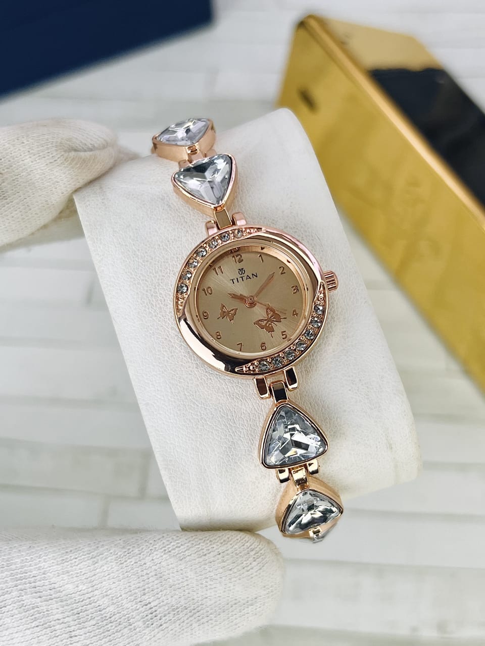 Women’s Titn Butterfly Diamond Watch (Random Color Combo)
