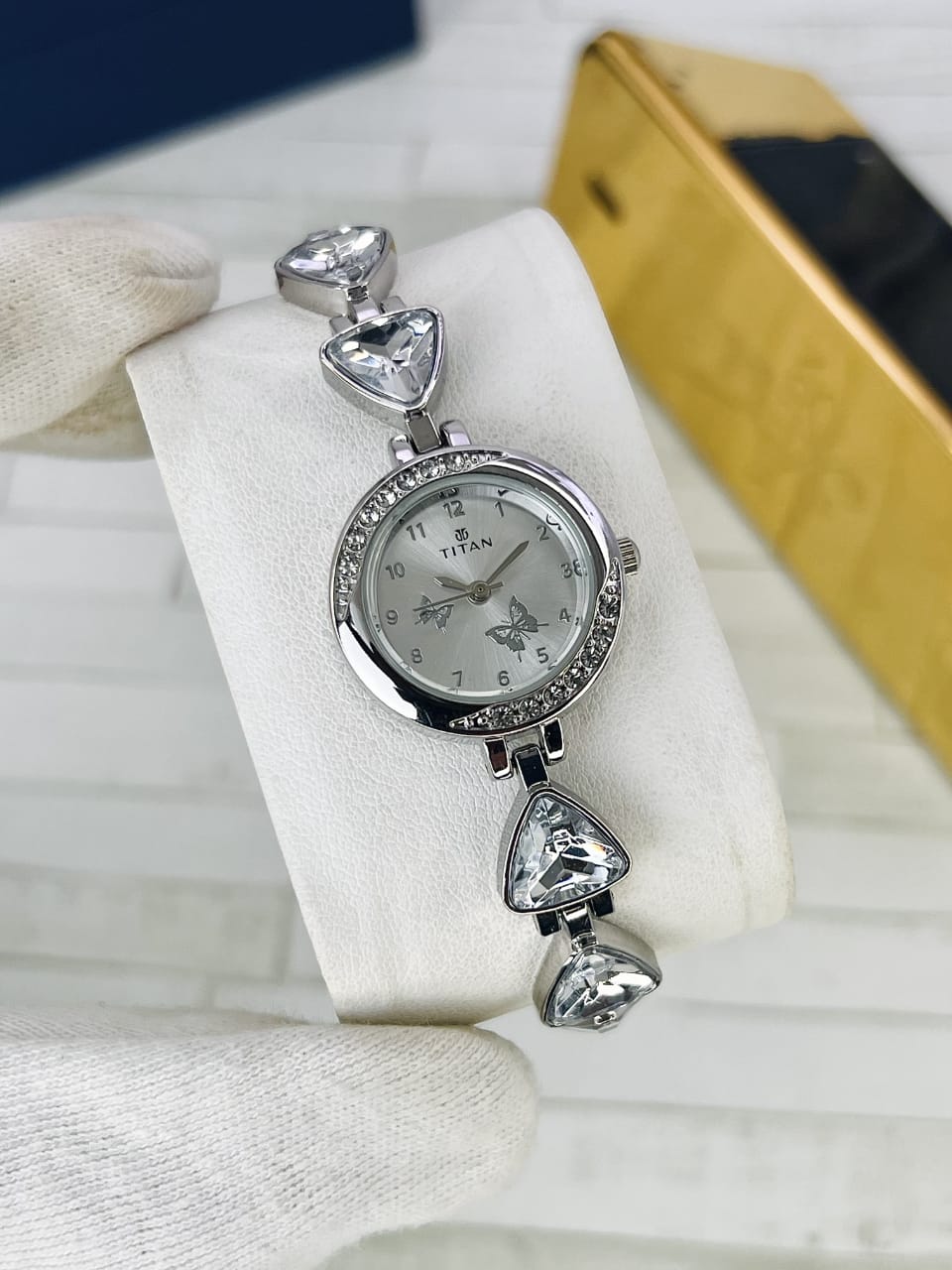 Women’s Titn Butterfly Diamond Watch (Random Color Combo)