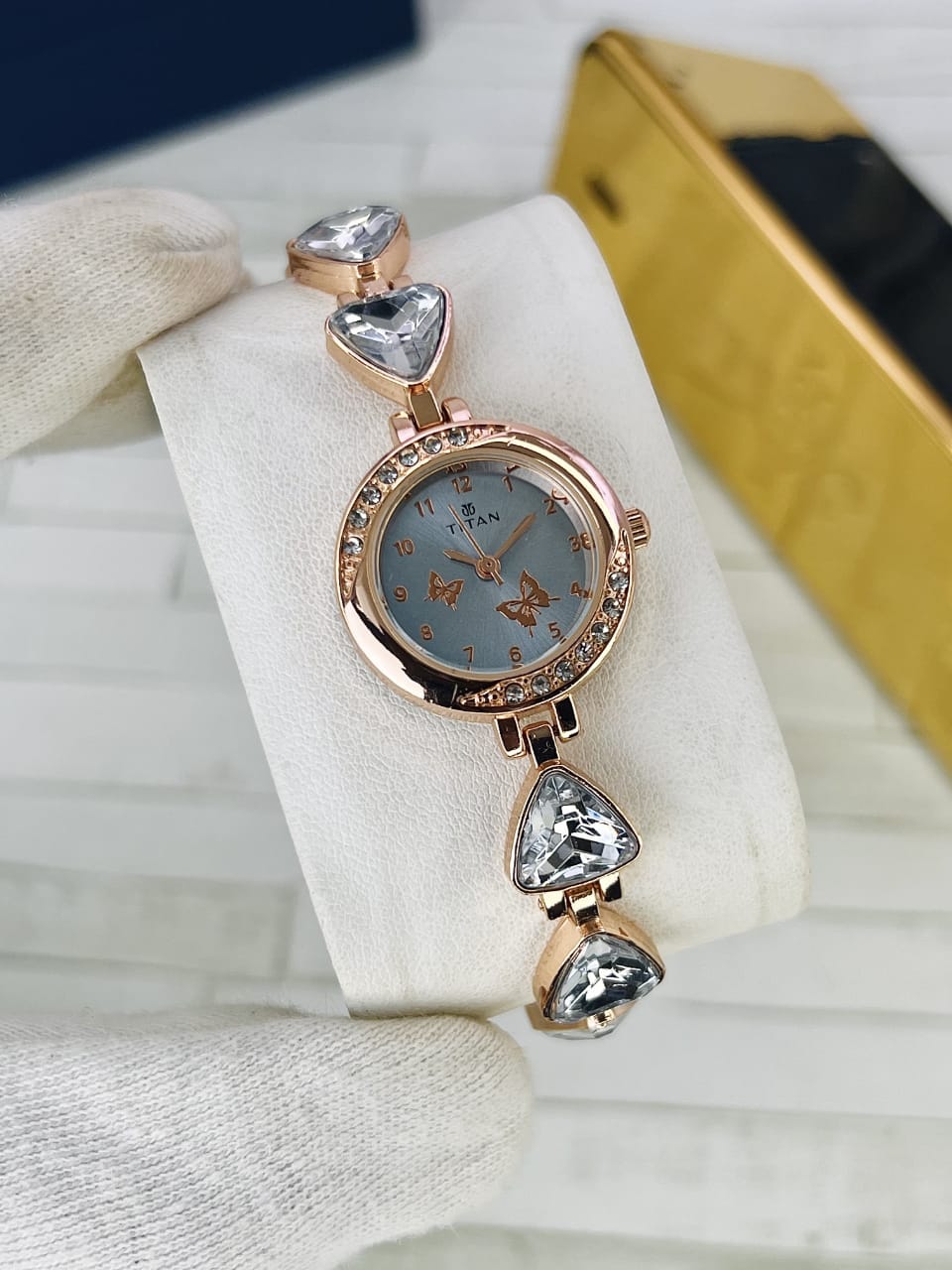 Women’s Titn Butterfly Diamond Watch (Random Color Combo)