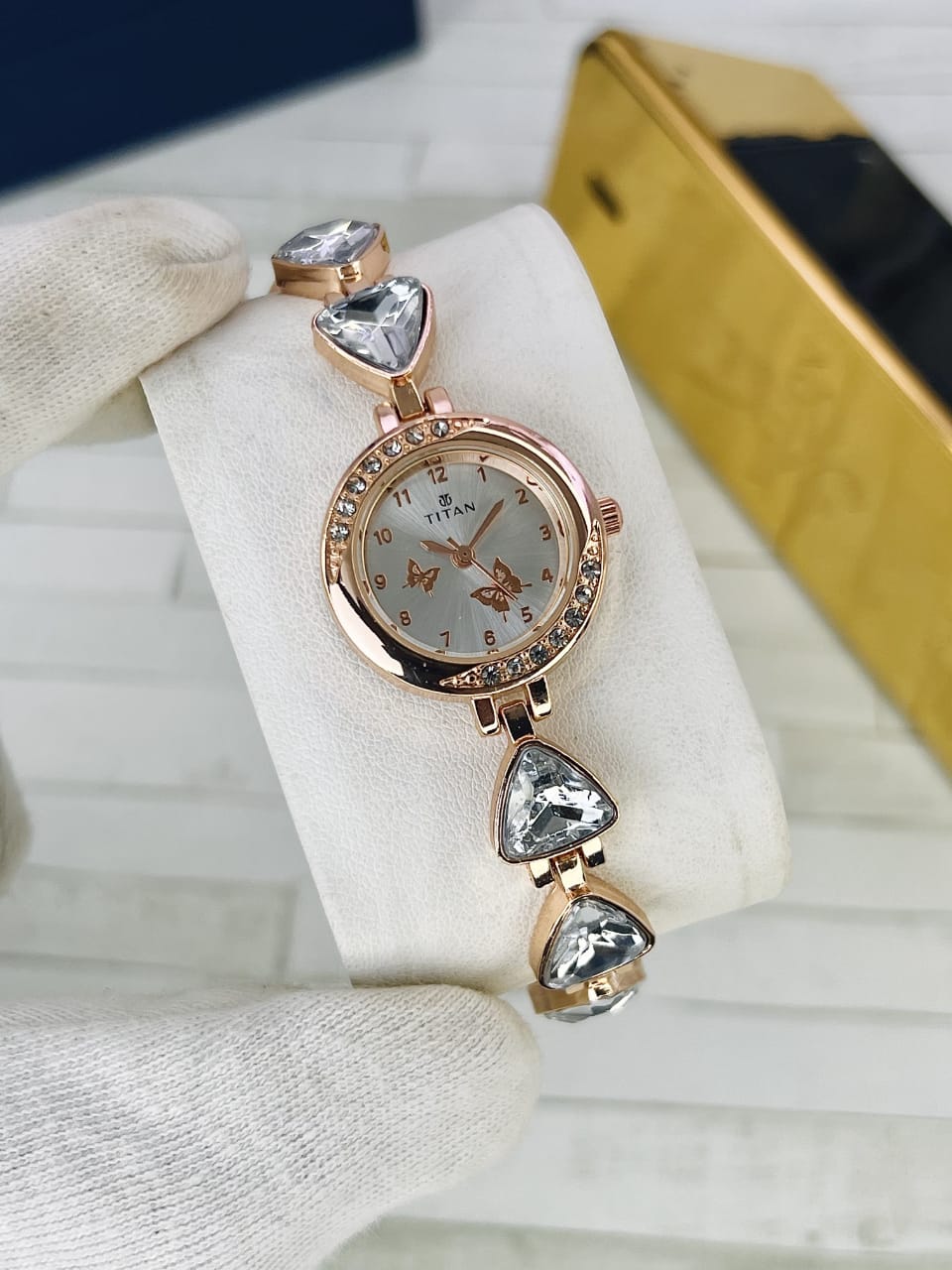 Women’s Titn Butterfly Diamond Watch (Random Color Combo)