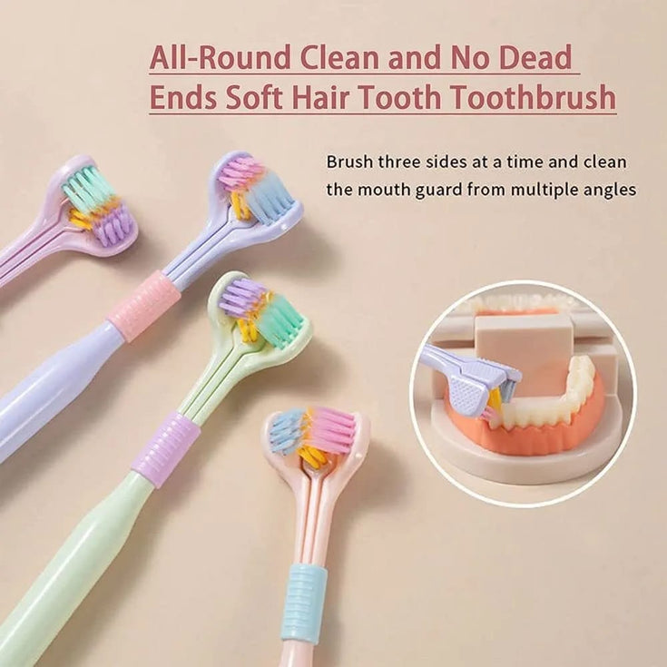 Buy 1 get 1 Free 3-Sided Toothbrush – Soft, Smart & Super Efficient
