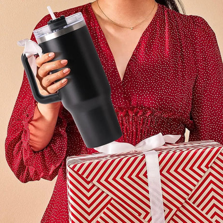 Insulated Tumbler with Handle & Straw