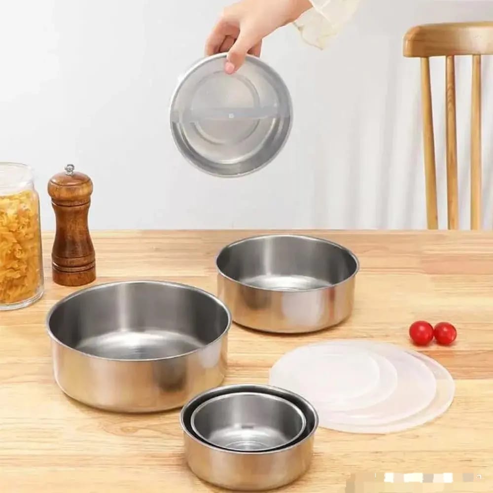5-Piece Stainless Steel Bowl Set with Lids
