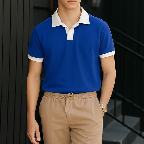 White Coat Collar Polo Shirt