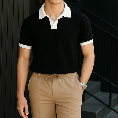 White Coat Collar Polo Shirt