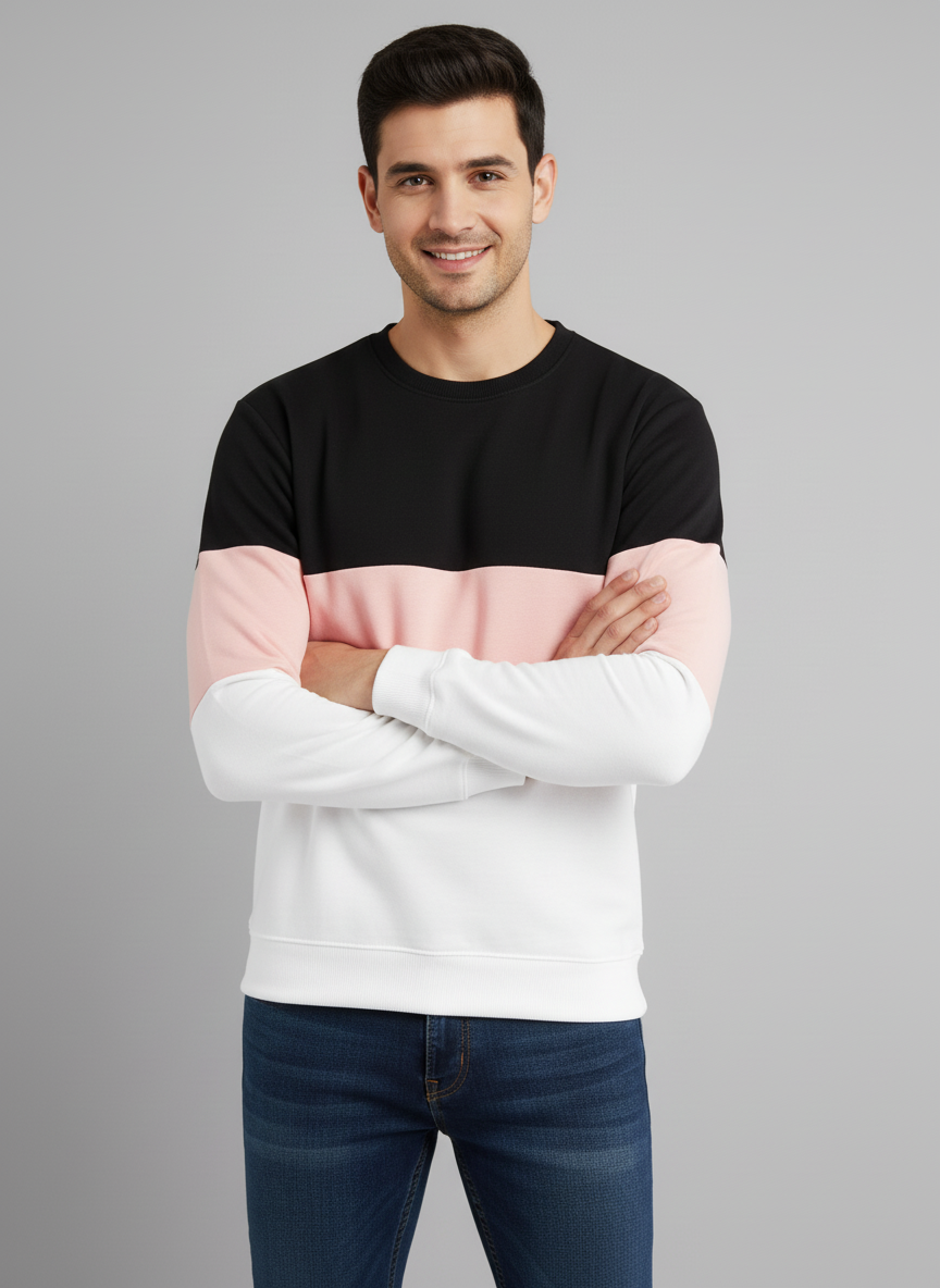 Black Pink and White Block Unisex Sweatshirt