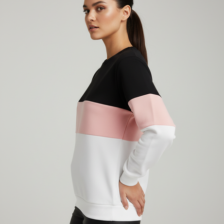 Black Pink and White Block Unisex Sweatshirt