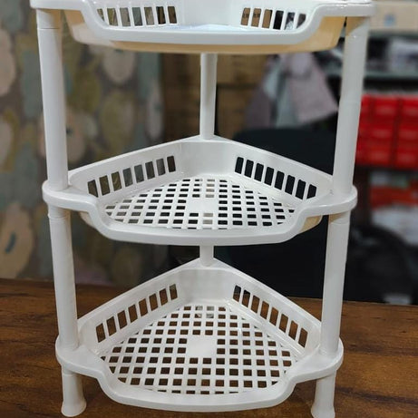 Corner Shape 3-Layer Multipurpose Storage Trolley & Rack