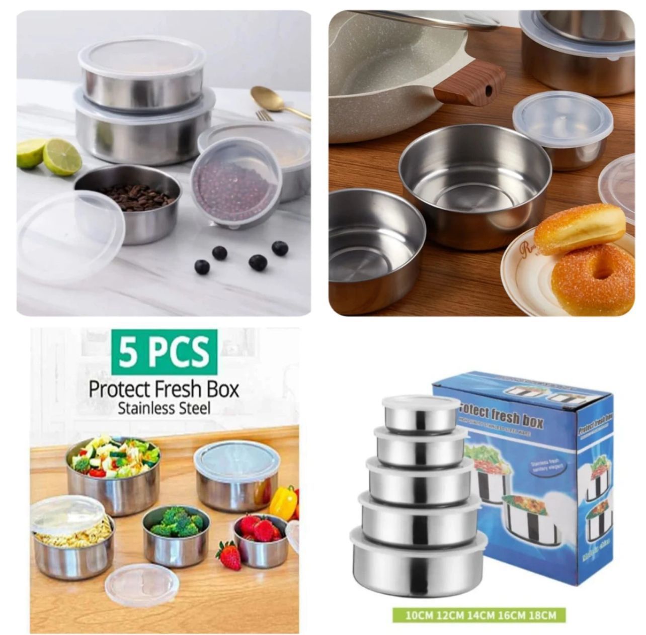 Stainless Steel 5pcs Bowl Set (Box Packing)