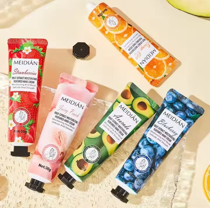 Pack Of 5 Meidian Fruit Extract Moisturizing Perfumed Hand Cream Set