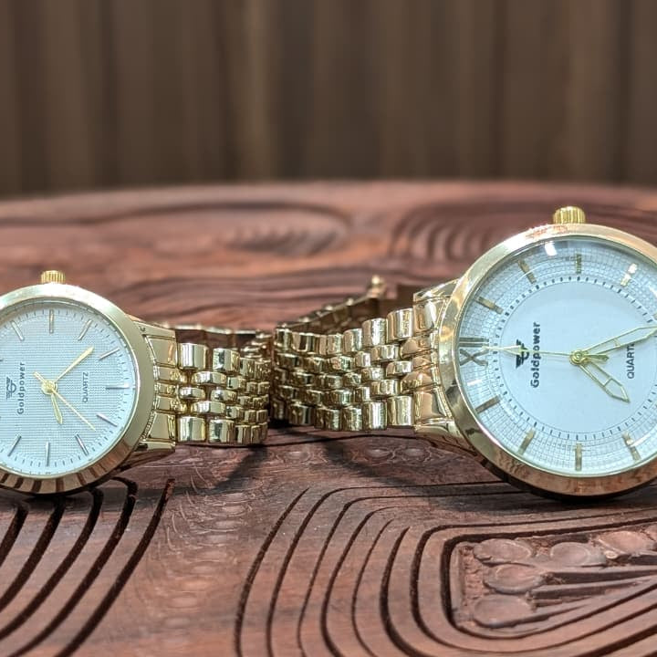 Gold Infinity Couple Watch Set