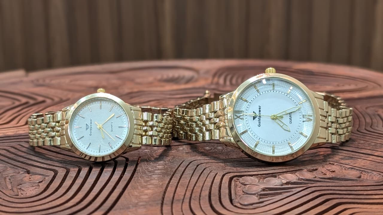 Gold Infinity Couple Watch Set
