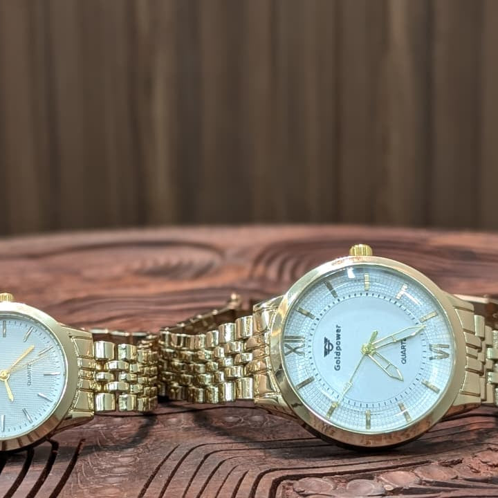Gold Infinity Couple Watch Set