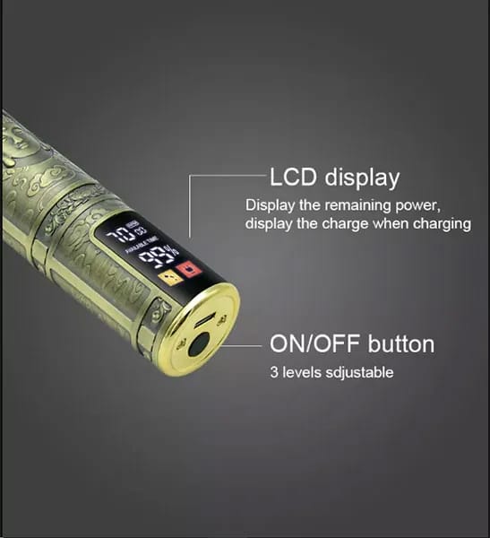 Smart digital display SHAVER and HAIR CLIPPER kit with engraving pattern and stainless steel