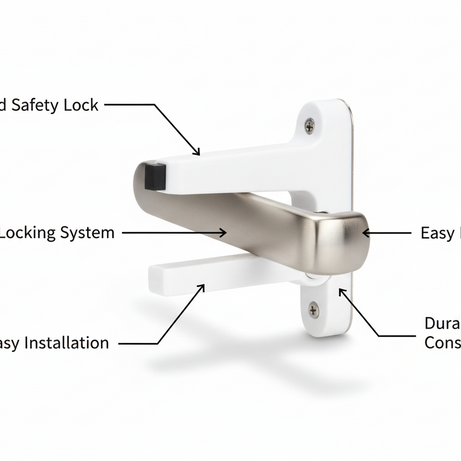 Door Handle Safety Lock – Child Proof Lever Lock | No Drill Door Lock