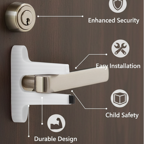 Door Handle Safety Lock – Child Proof Lever Lock | No Drill Door Lock