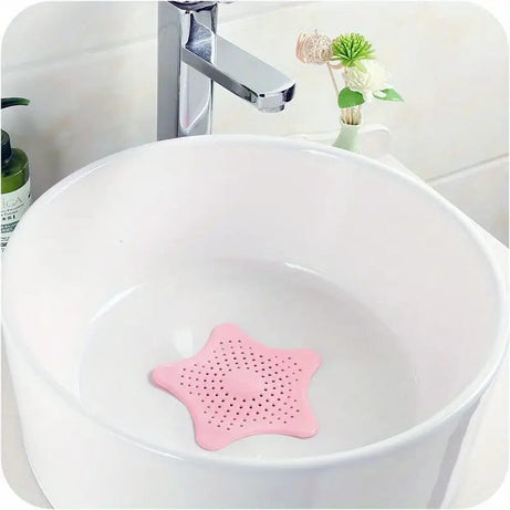 (Pack of 3) Basin Silicone Starfish Rubber and Sink Hair Catcher