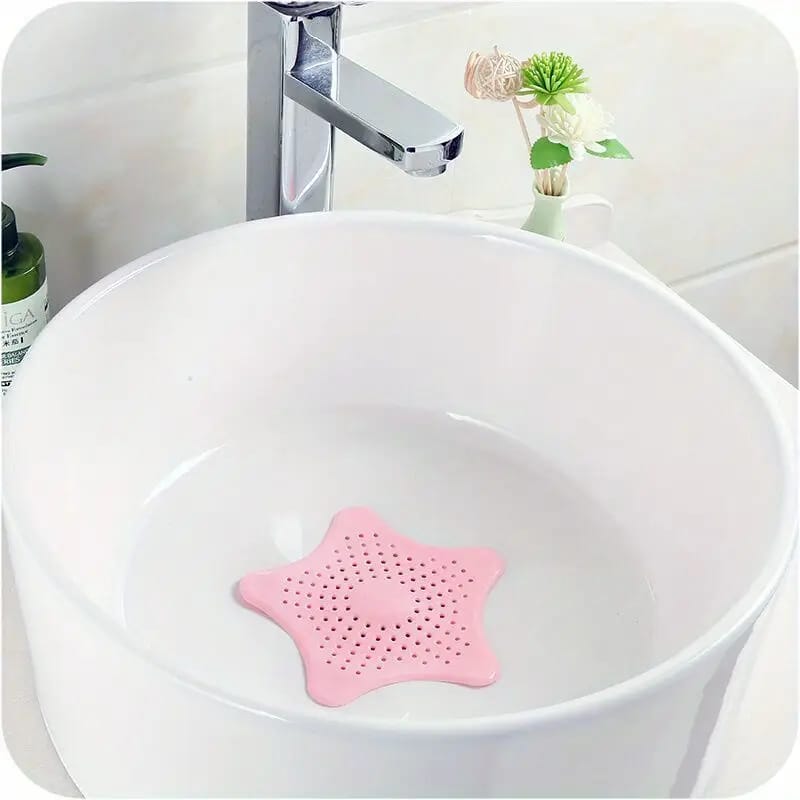 (Pack of 3) Basin Silicone Starfish Rubber and Sink Hair Catcher