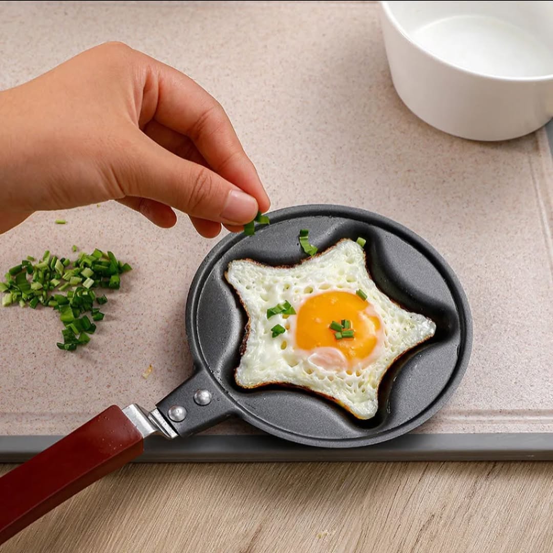 (Pack of 2) Steel Mini Assorted Varieties Non Stick Egg Omelette Various Cartoon Shaped Poele Egg Frying Pan Pot with Box For Kitchen and Outdoor