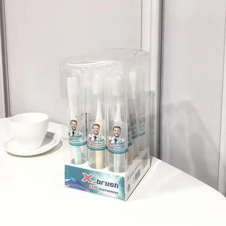 (Pack of 3) DR WARM Microfiber Compact Manual Unscented Ultra Soft Nano Charcoal Infused Bristle Toothbrushes Set Durable for Gum Care for Adults Use