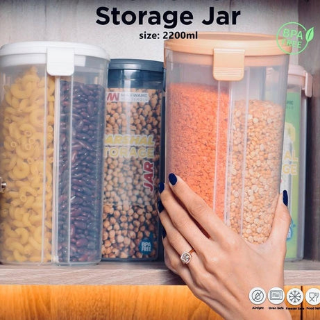 New 3 In 1 Marshal Storage Jar 2200ML For Food Storage Organizer Use in Home and Outdoor