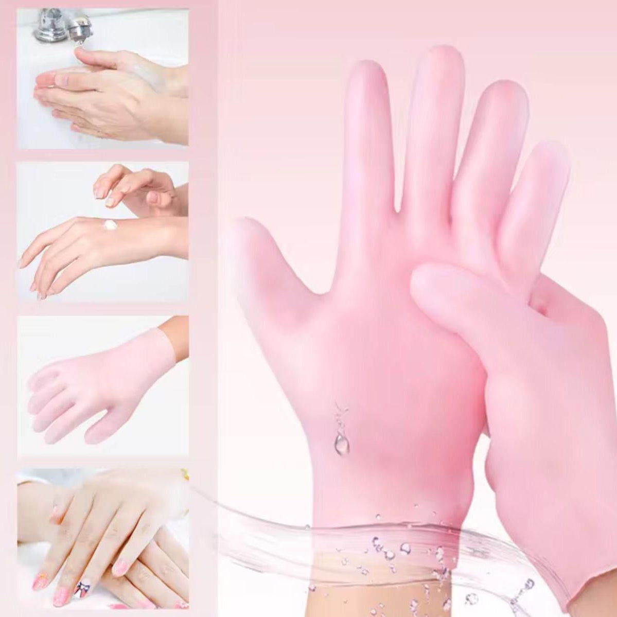 1 Pair Silicone Moisturizing Lotion Gel Gloves For Eczema and Rough Dry Skin Treatment