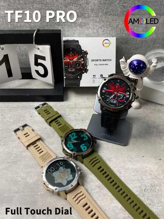 TF10 Pro Round dial Smart Watch with Bluetooth Calling Amoled Screen with Box For Men and Women