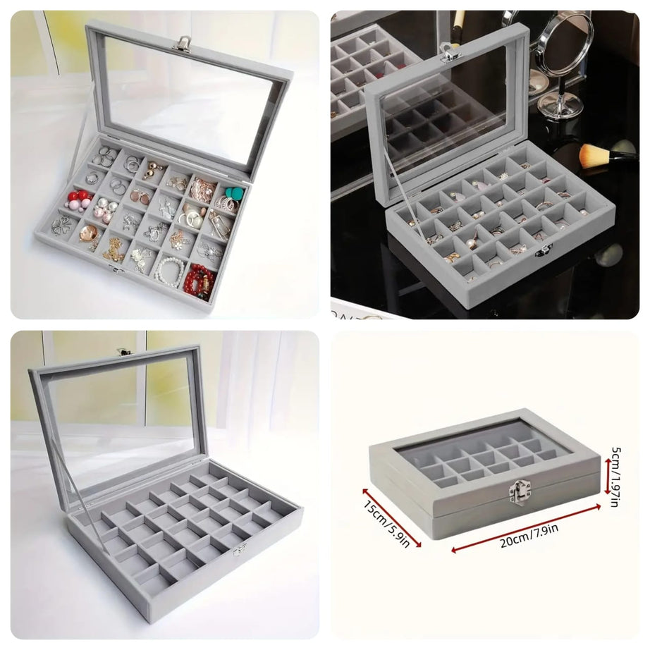 Classic Triangle Shape Wood Jewelry Storage Box with Snap Closure Velvet Lining For Women