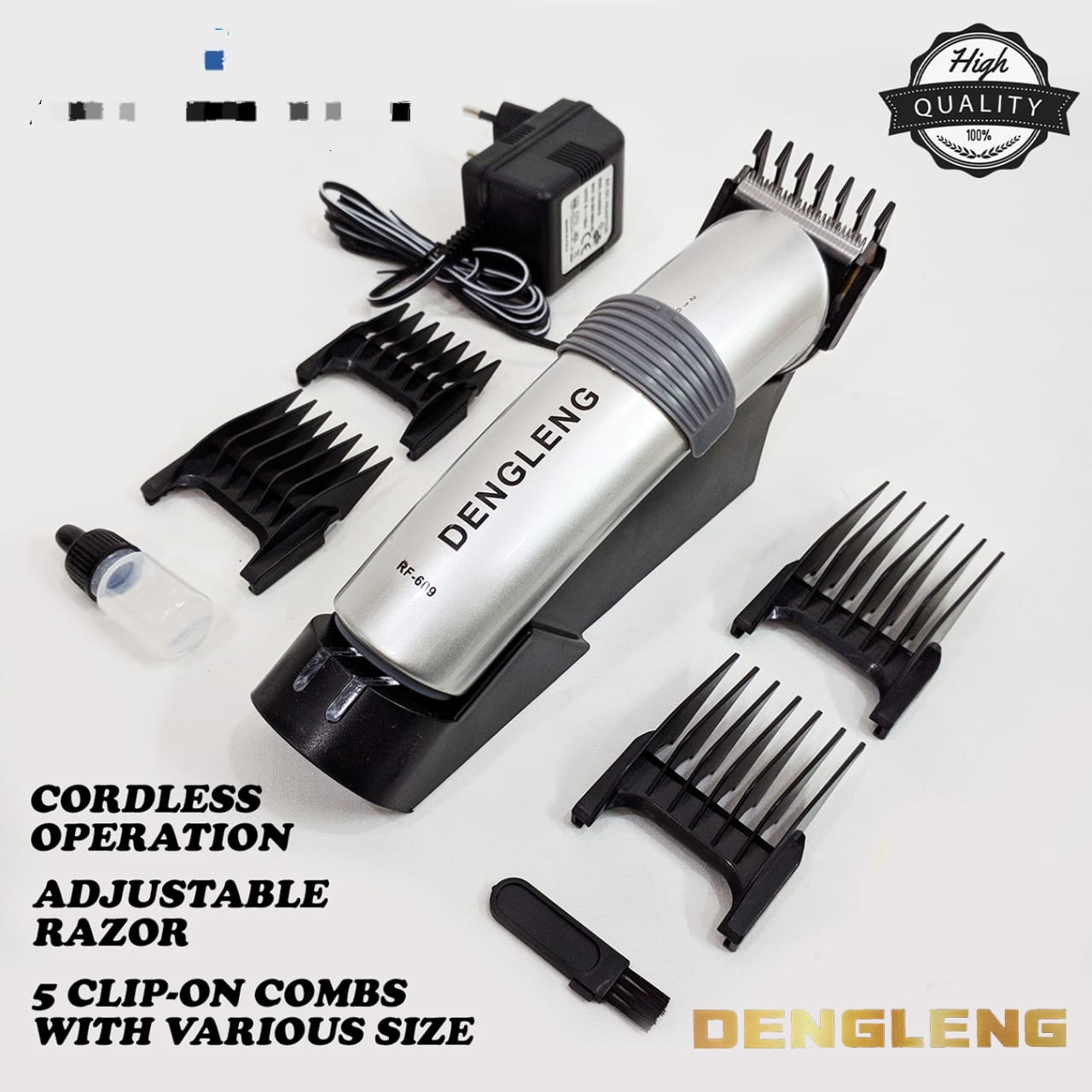 Dengleng RF-609 Rechargeable Hair And Beard Shaving Machine Set With Box For Men And Grooming