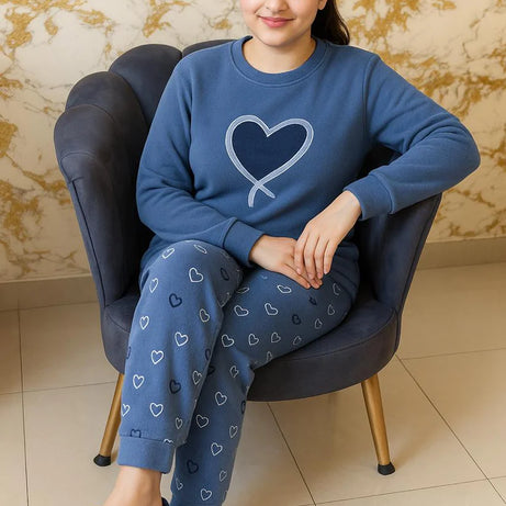 Winter Ocean Heart Co-Ord Set Night Suit