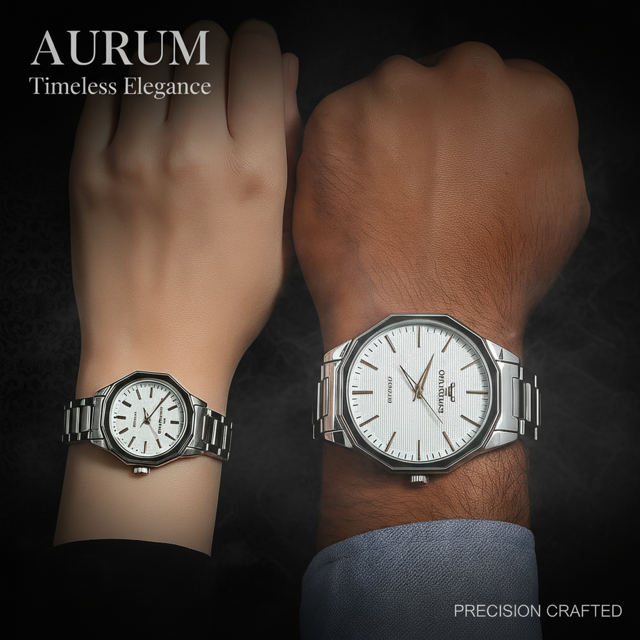 Silver DuoVerse Couple Watch Set