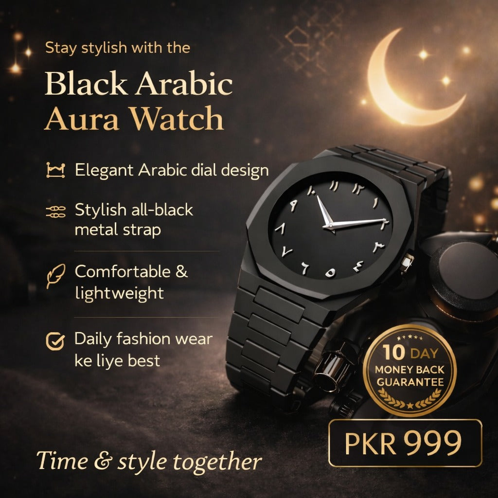 Black Royal Arabic Aura Watch